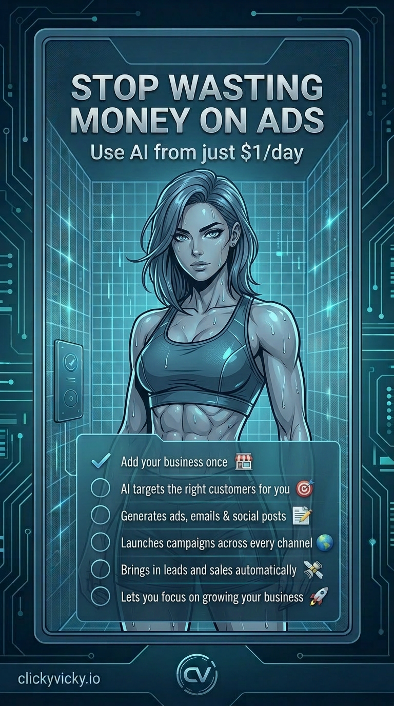Clicky Vicky - AI Ads Maker Facebook ad: Get a fully edited ad in 1 click