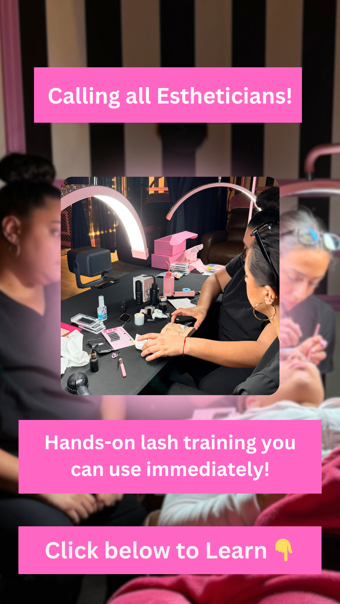 Flamingo Beauty Spa Facebook ad: 1-Day Lash Certification