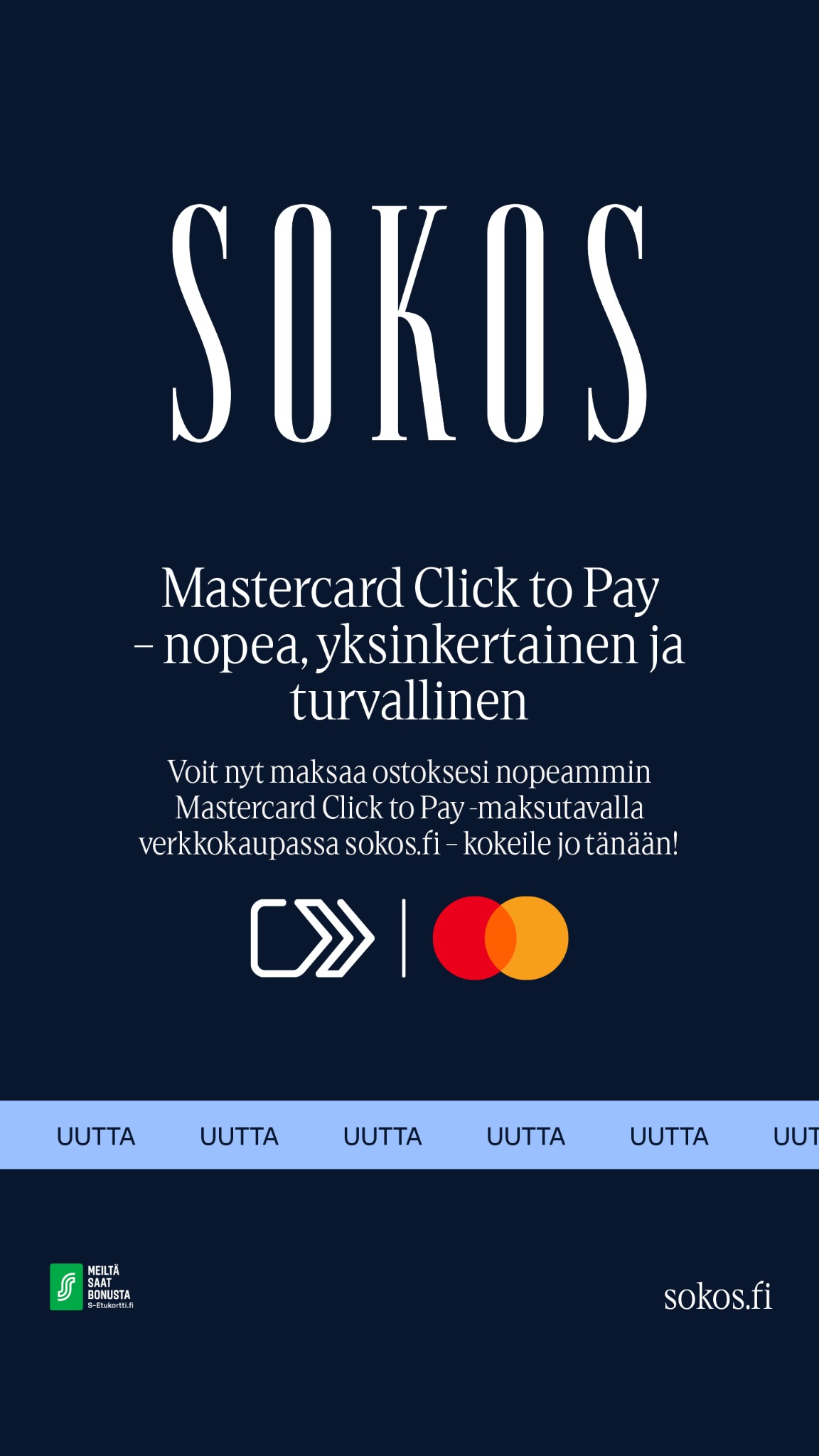 Sokos Facebook ad: Kokeile nopeampaa maksamista!