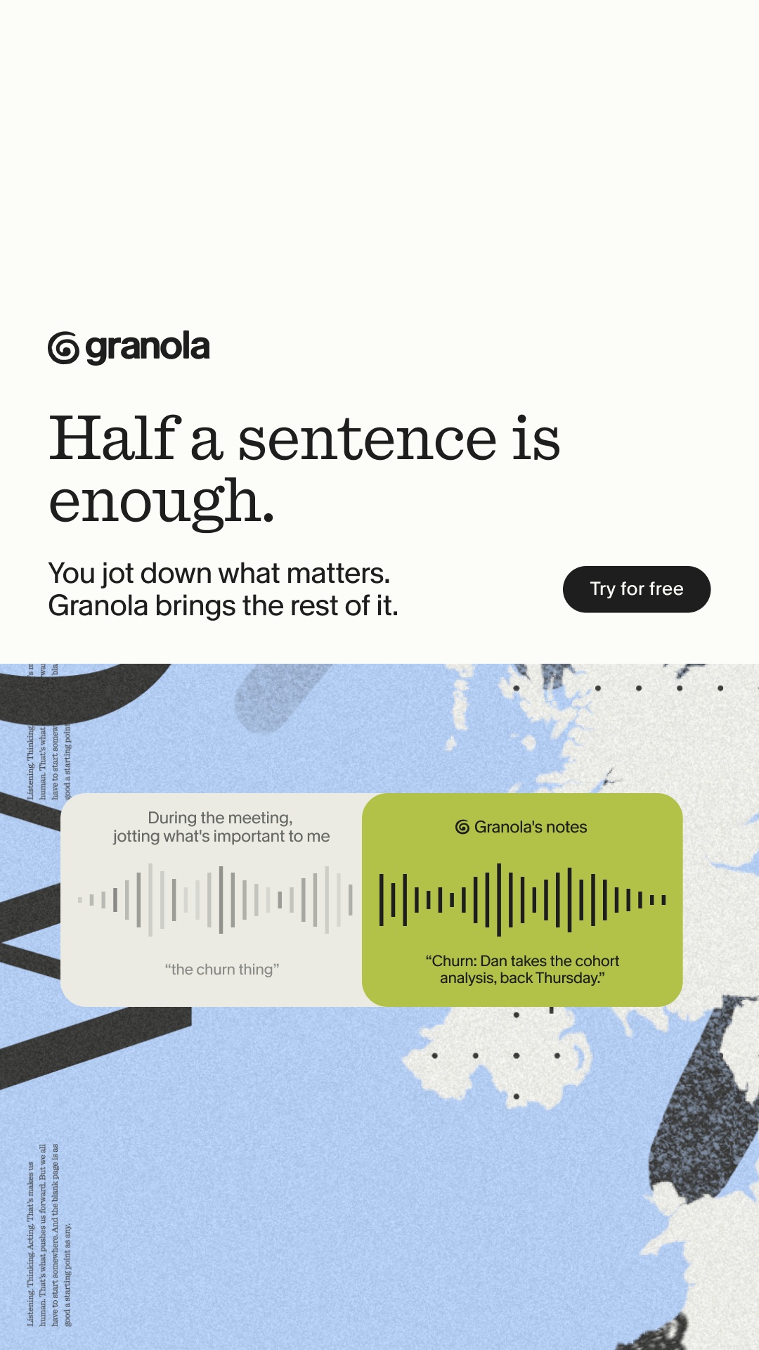 Granola - AI notepad Facebook ad