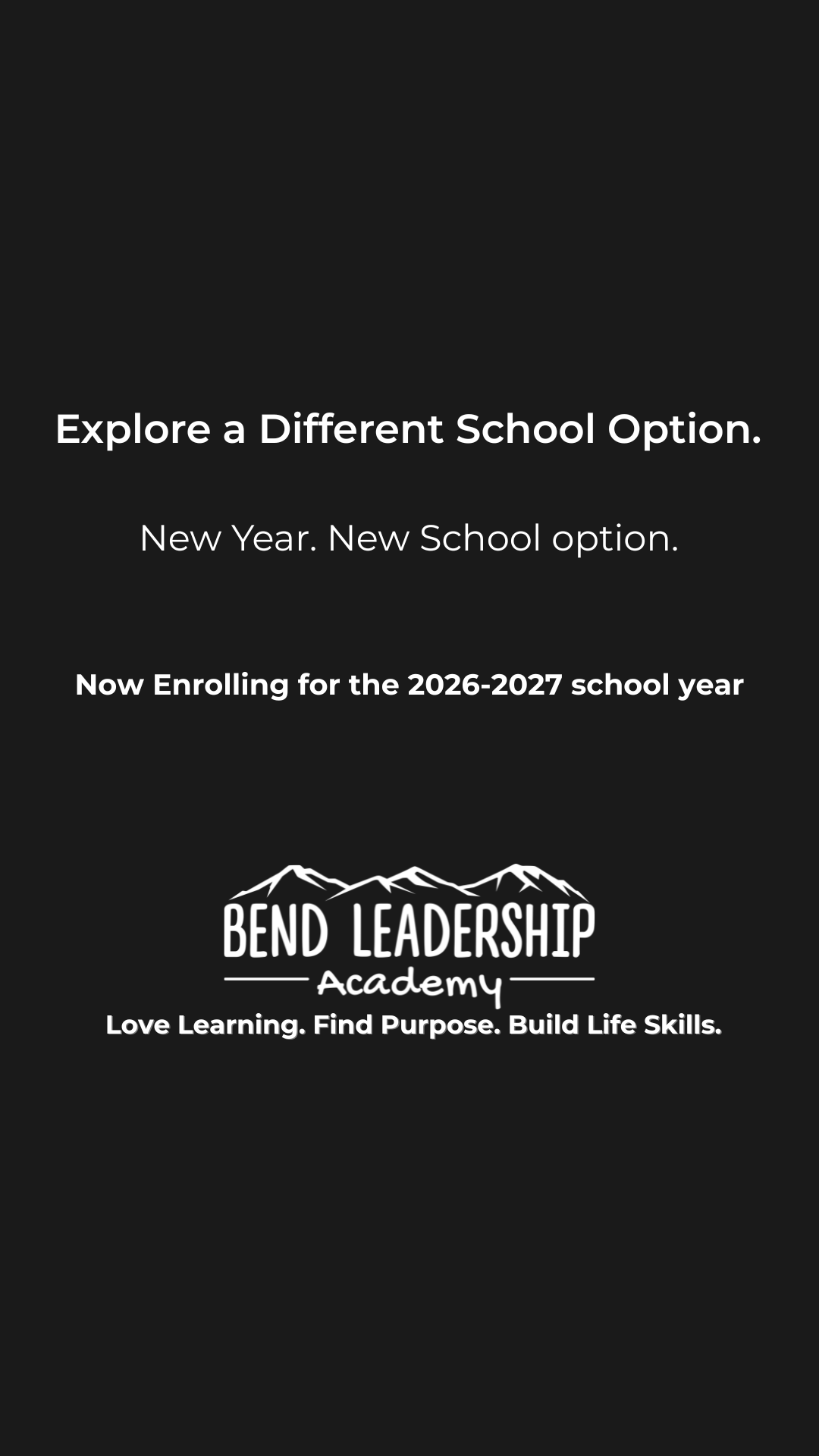 Bend Leadership Academy Facebook ad from Jan 4, 2026