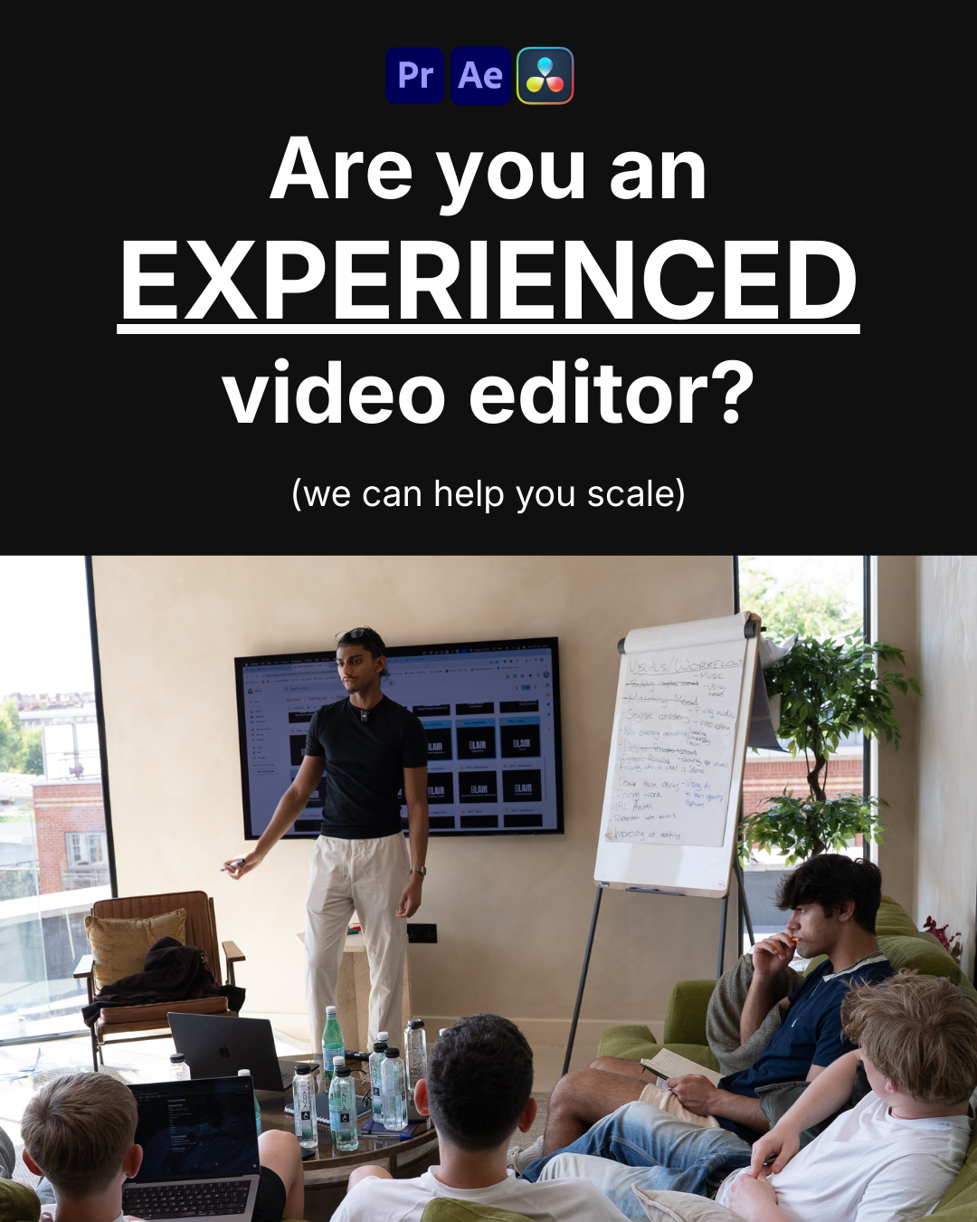 Editing Lair Facebook ad: Inconsistent Months To 6 Figure Editor