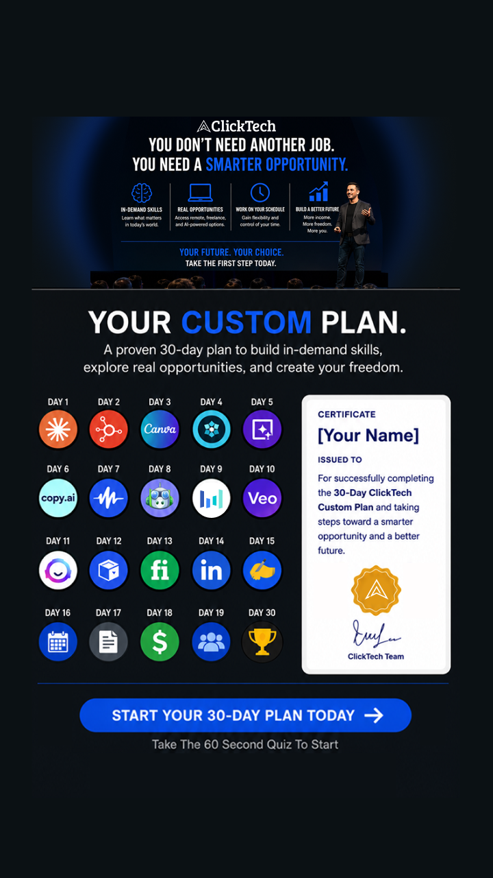 ClickTech HUB Facebook ad: Work Smarter. Not Harder.