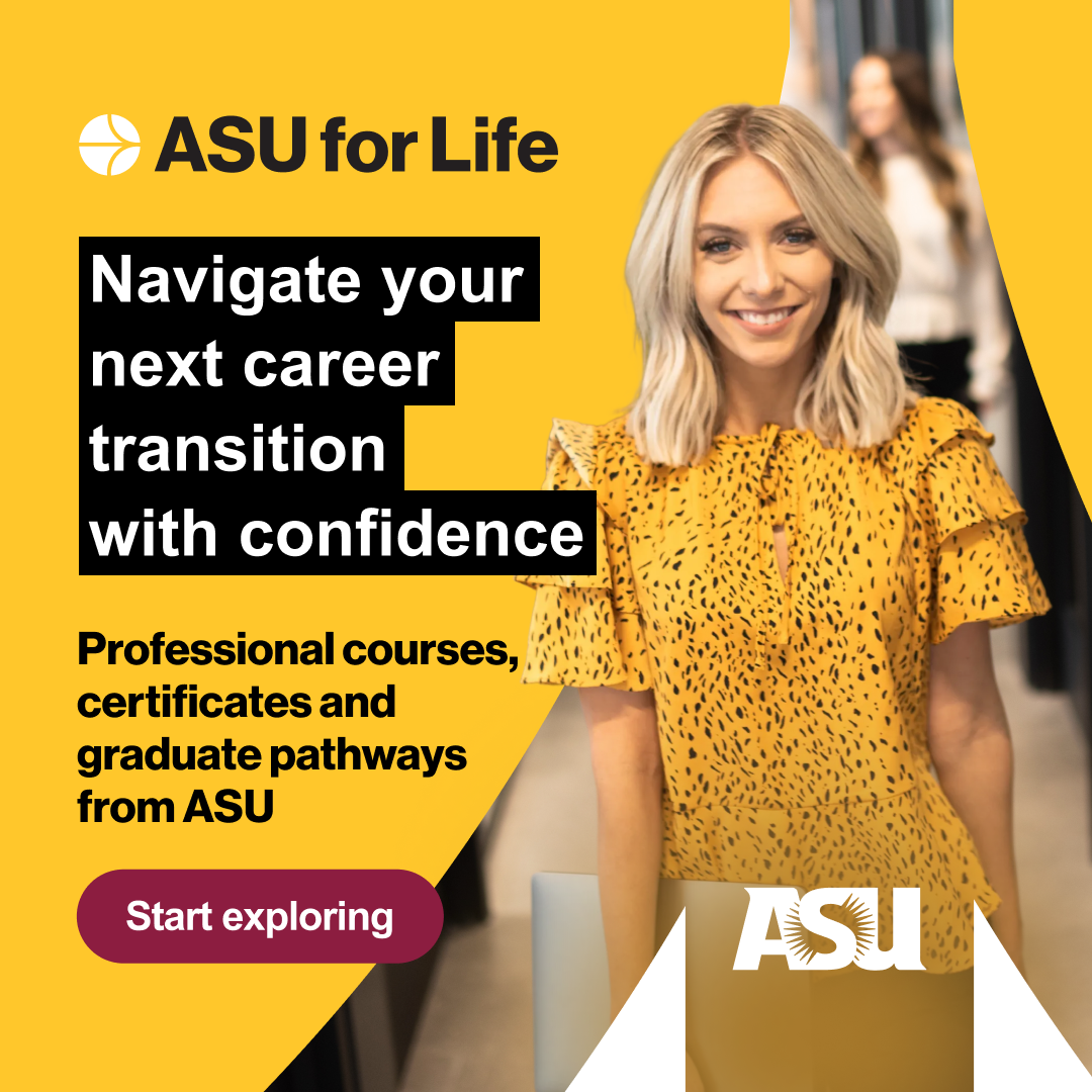 ASU for Life Facebook ad: AI-powered learning, designed around your goals