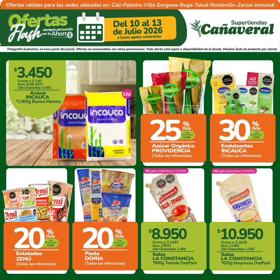 Supertiendas Cañaveral Facebook ad: ¡OFERTAS FLASH SIEMPRE PENSANDO EN TU AHORRO!
