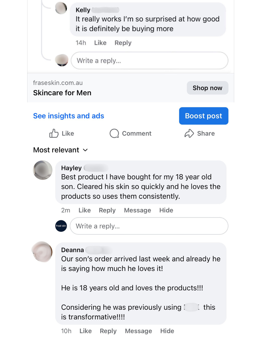 Frasé Skin Facebook ad