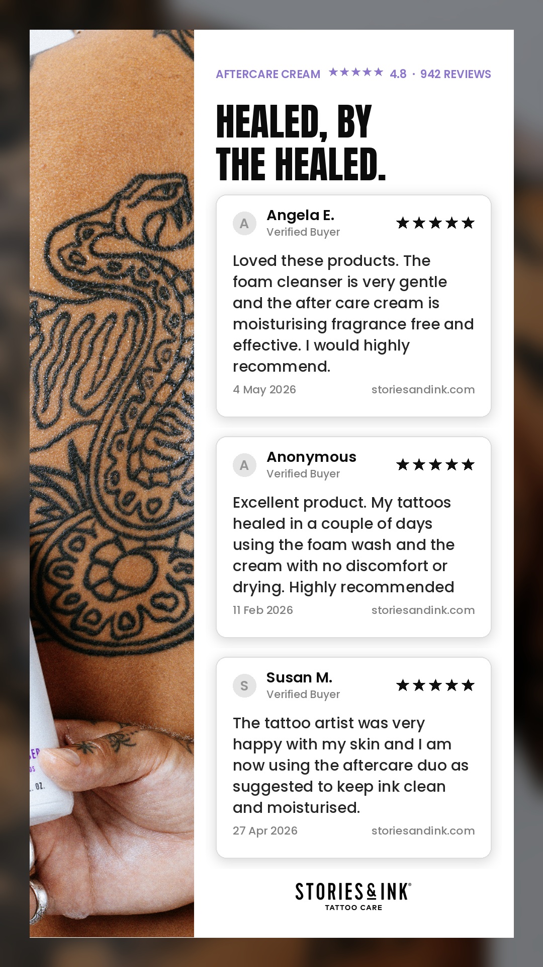 Stories & Ink Facebook ad
