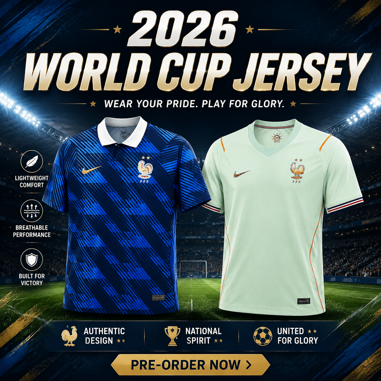 Zoey Facebook ad: 2026 WORLD CUP JERSEY, SHOW YOUR COLORS!