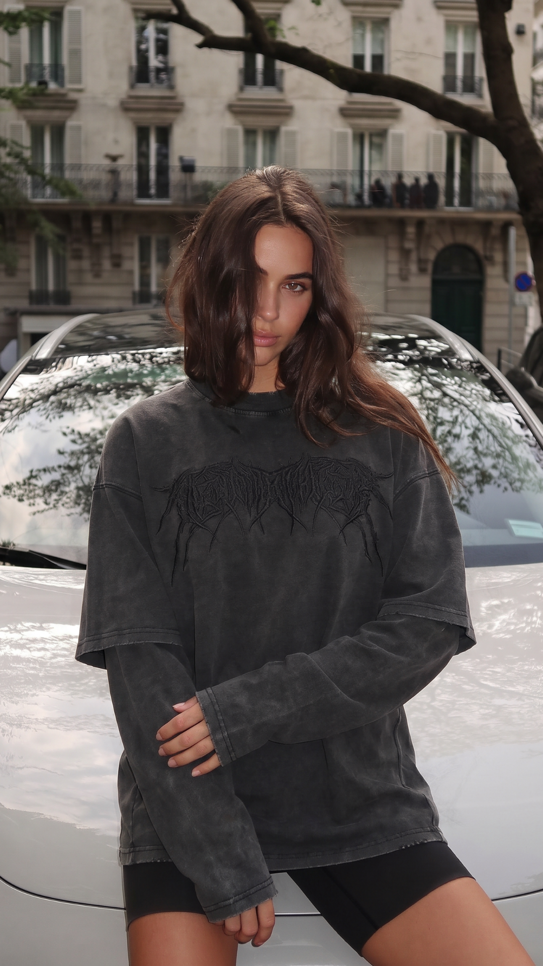 Nuance Studios Facebook ad: Embroidered Metal Longsleeve