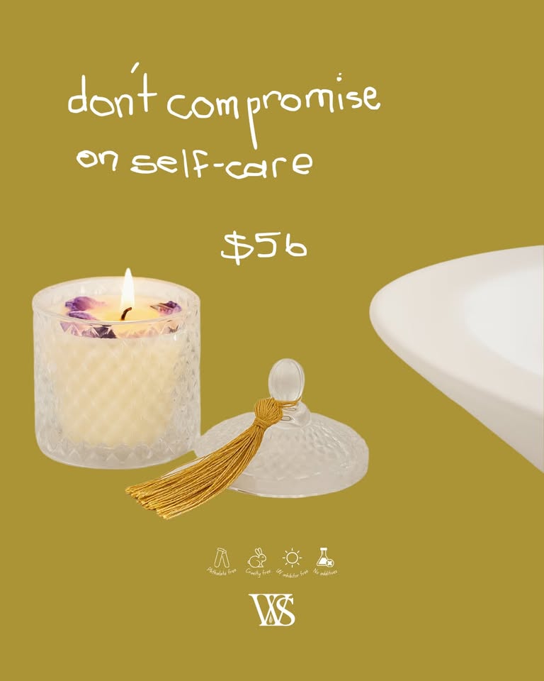 Wix Scents Facebook ad: 100% hand-poured & crafted soy wax scented candles.