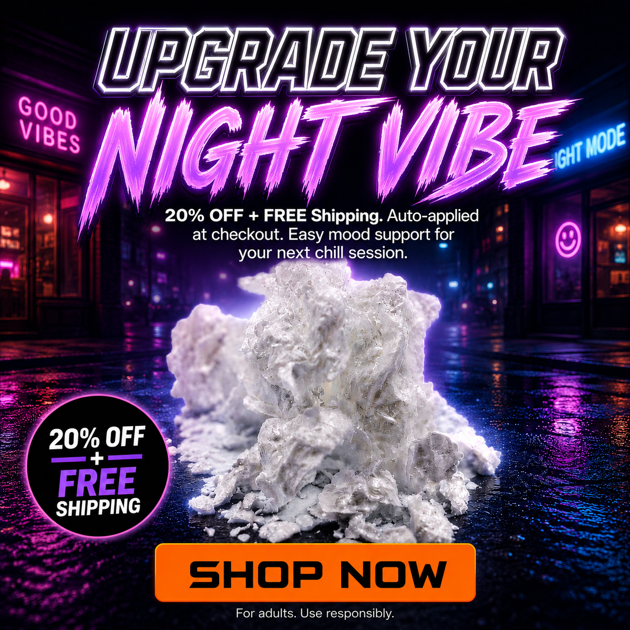 Vibe Check Wellness Facebook ad: Feel Better Without Going Overboard