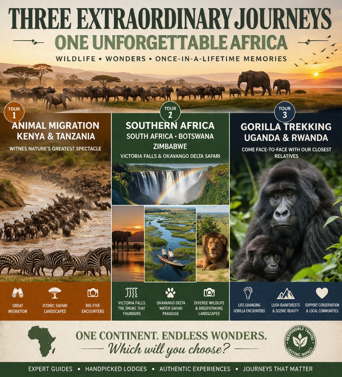 Uncharted World Facebook ad: Africa’s Greatest Wildlife Adventures Await