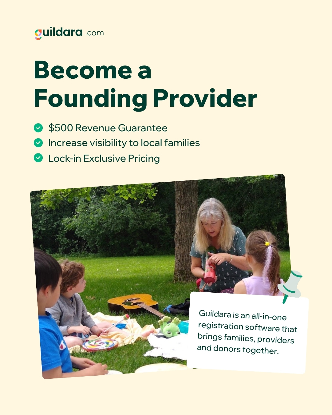 Guildara Facebook ad: Become a Founding Provider Today