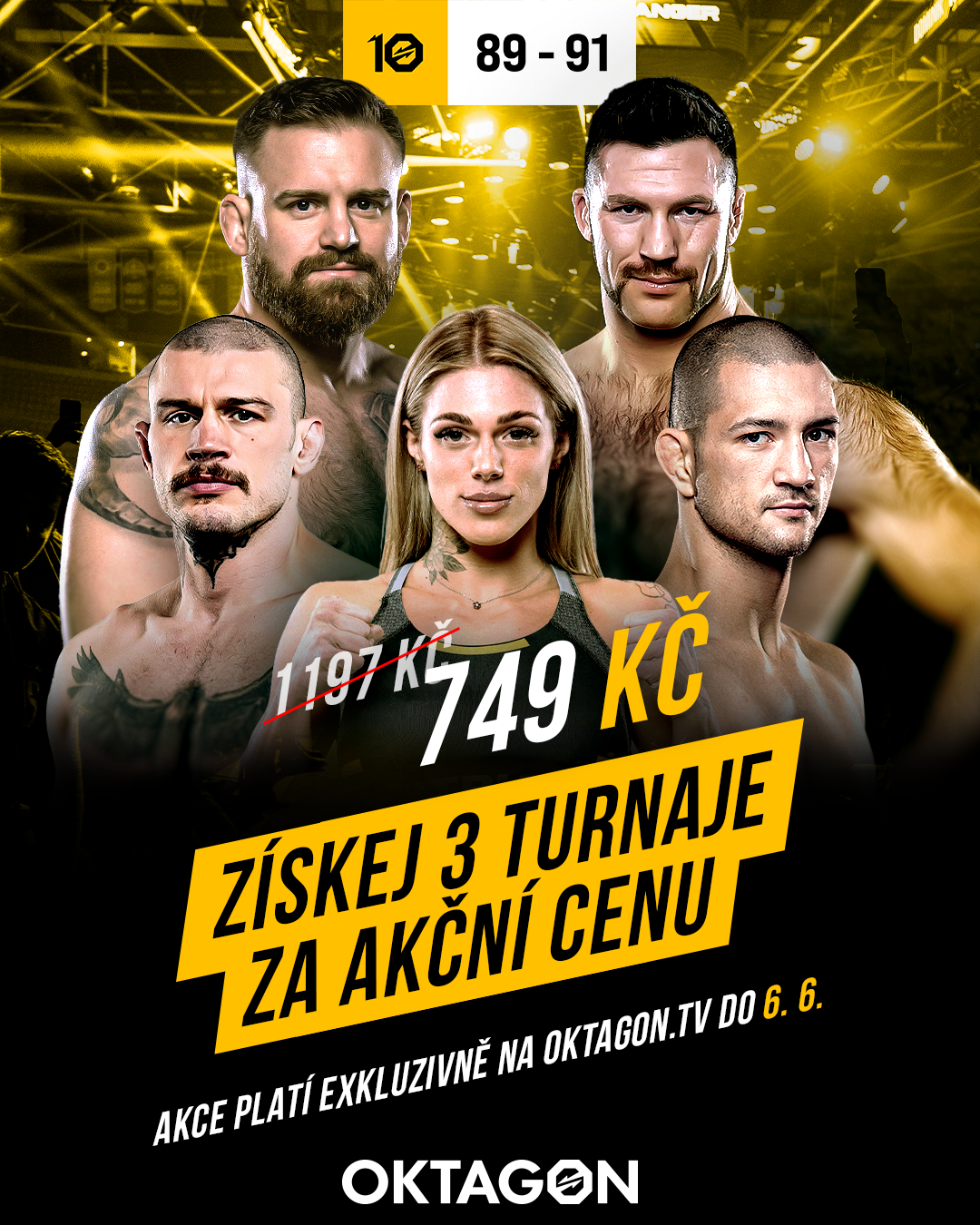 OKTAGON MMA Facebook ad: Zvýhodněný PPV balíček na 3 turnaje