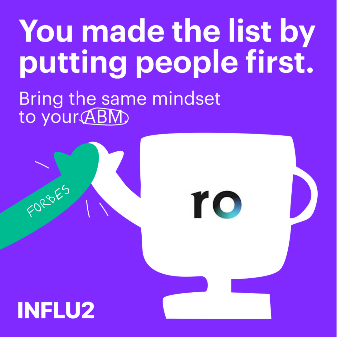 Influ2 x B2B marketing Facebook ad: Make ABM about people, not logos