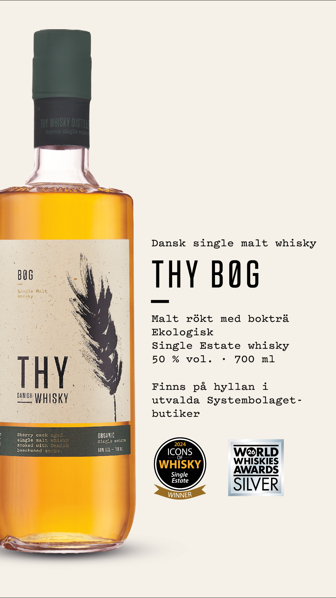 Thy Whisky Facebook ad: Dansk single malt rökt med bokträ