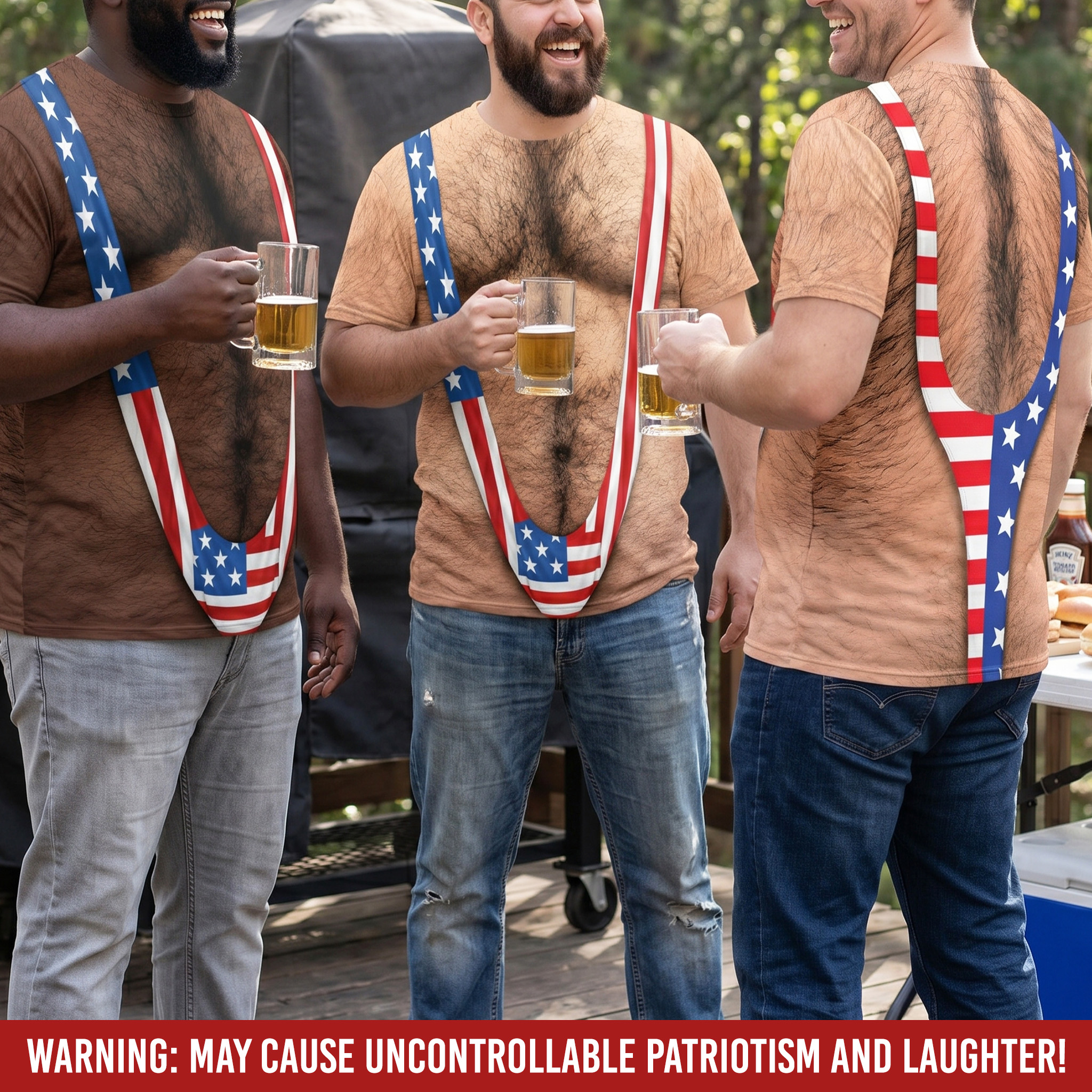 Ma Corner Facebook ad: 3D Hairy Body Swimsuit For For Men, Funny Patriotic…