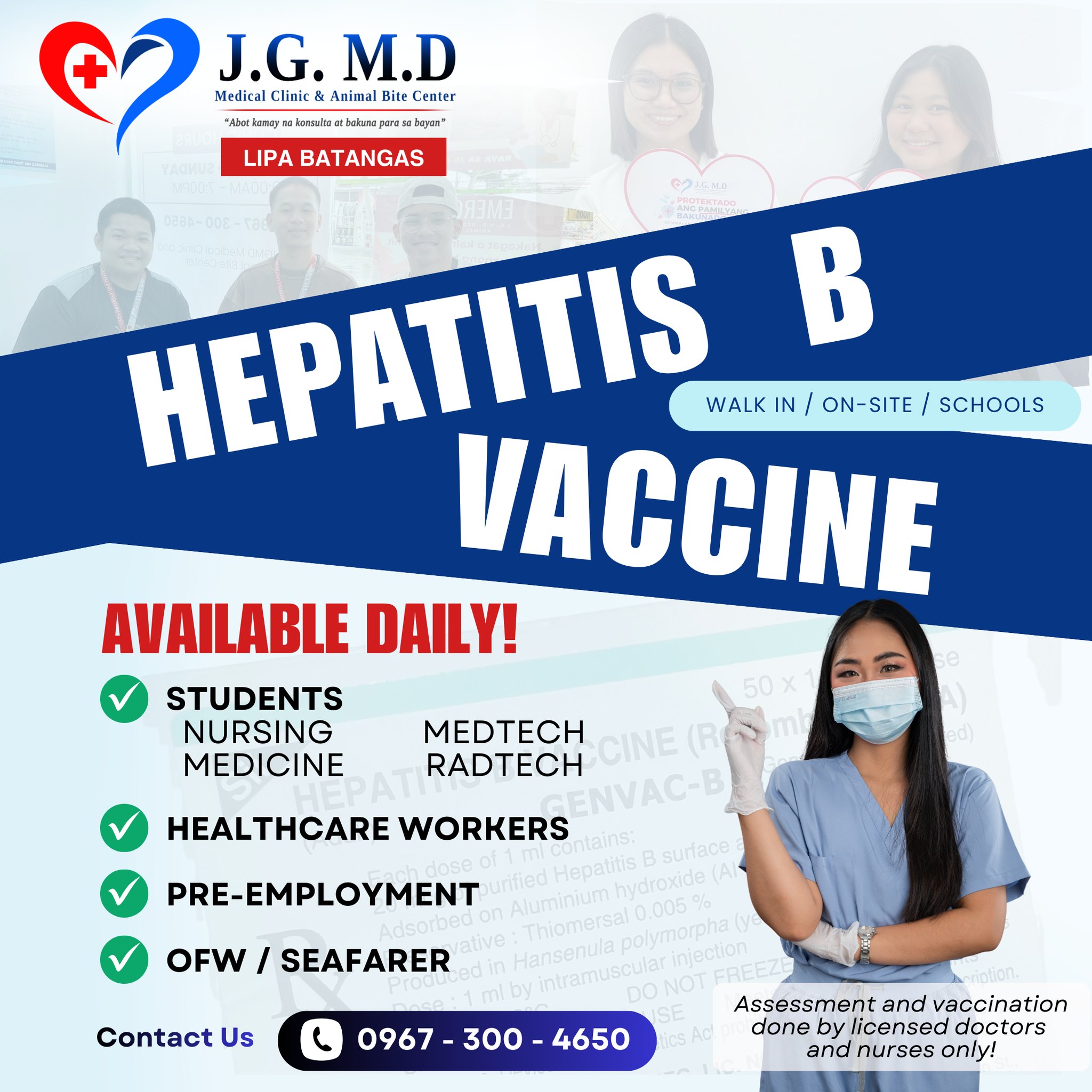 JG MD Lipa Batangas Medical Clinic and Animal Bite Center Facebook ad