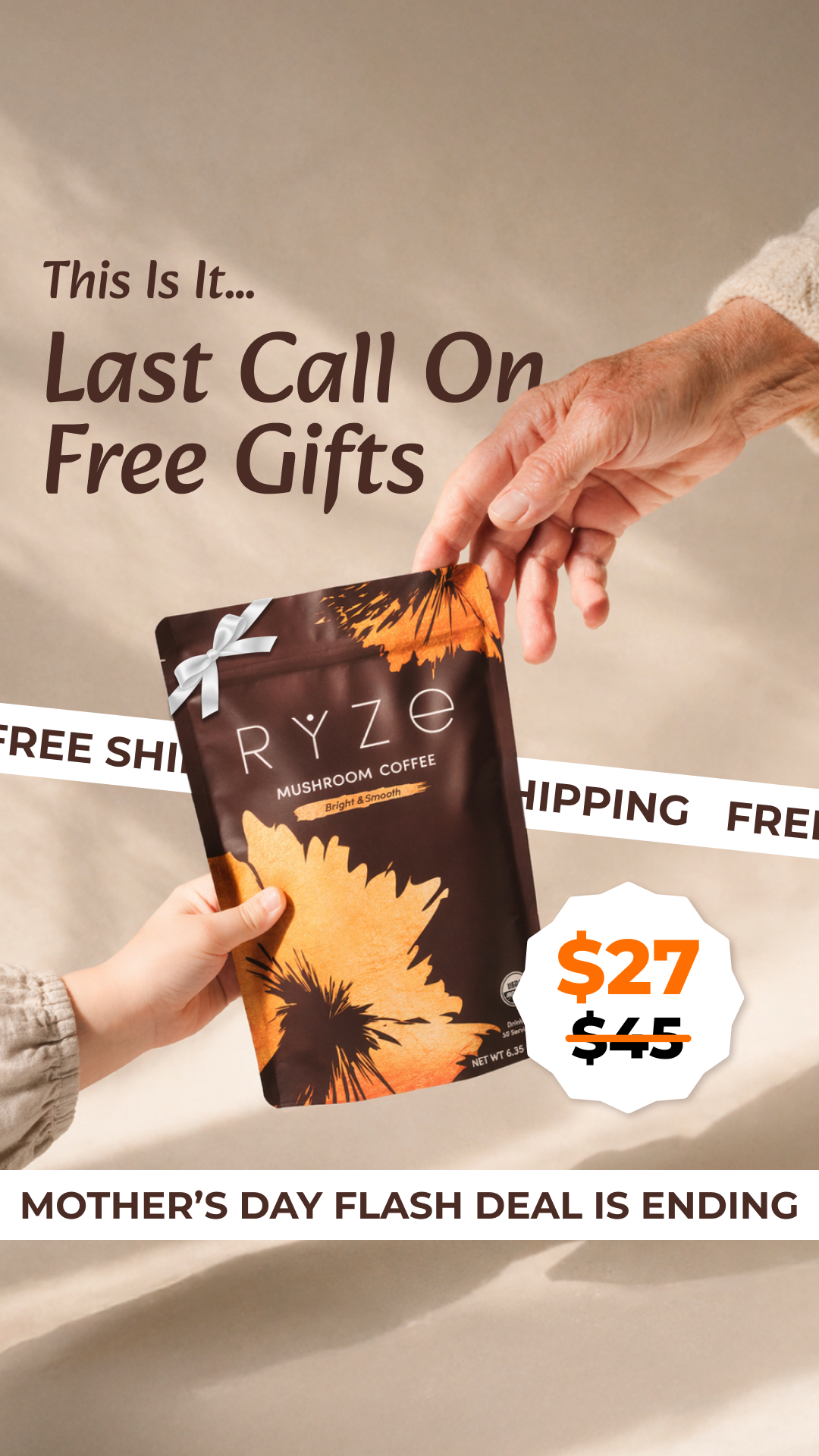 RYZE Superfoods Facebook ad