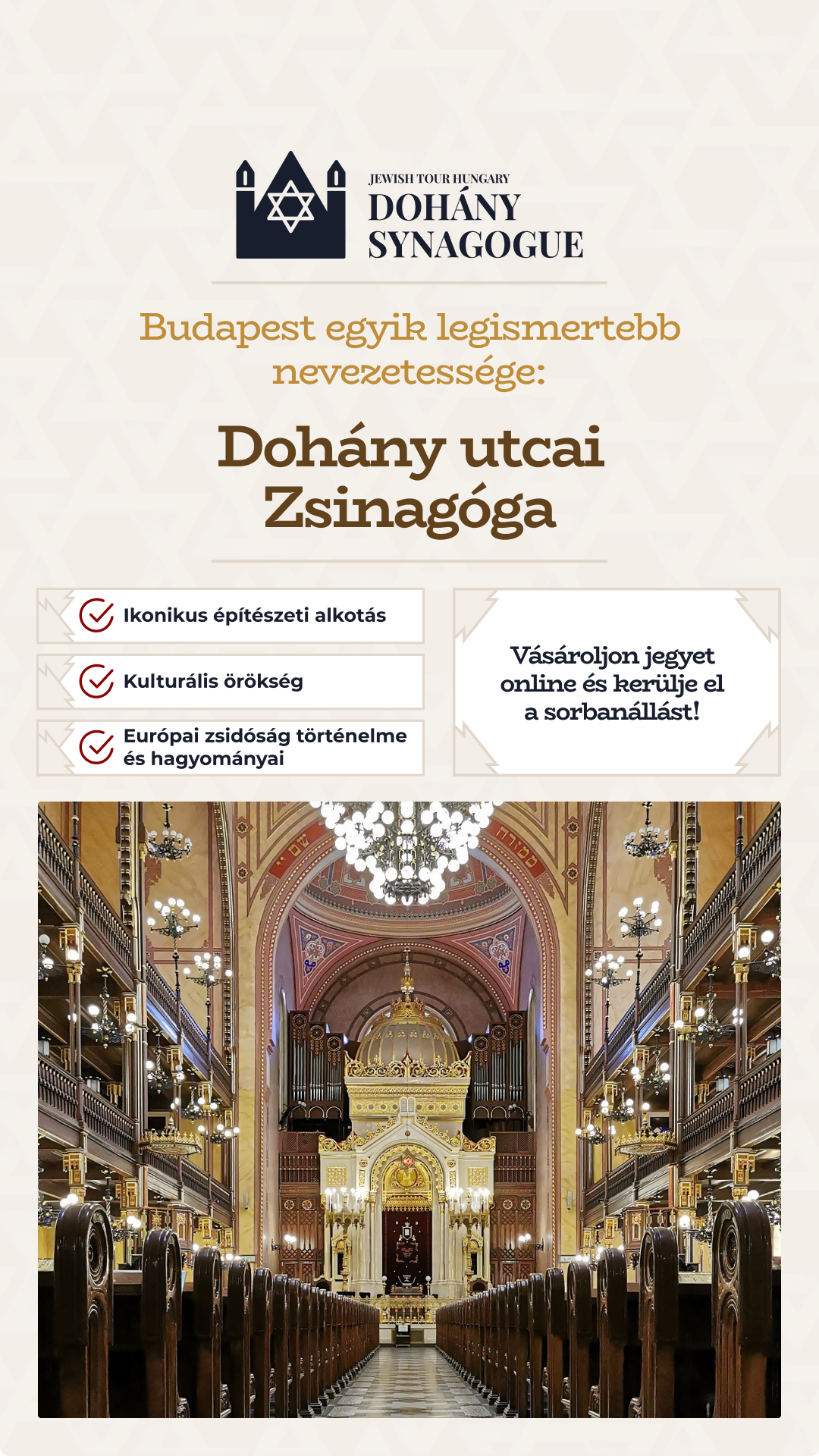 Dohány Street Synagogue Facebook ad