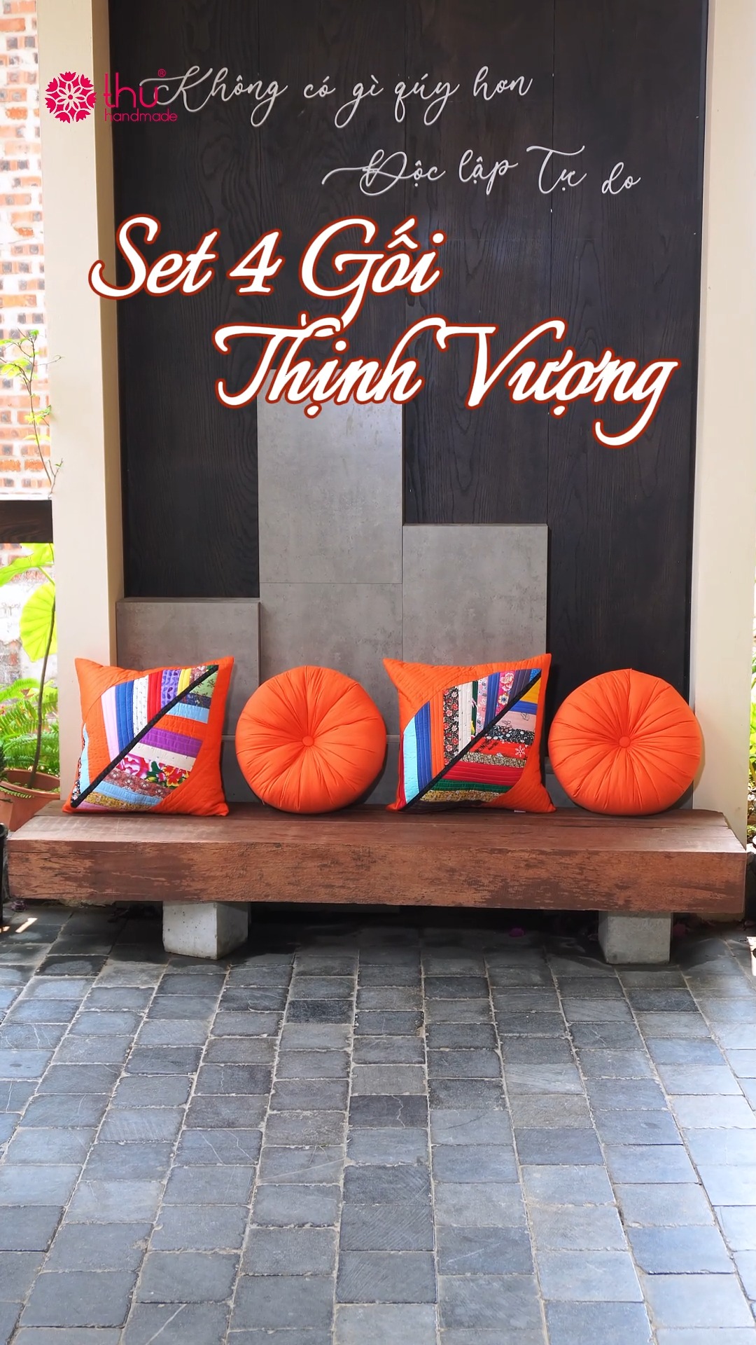 HQQuilt - Handmade Decor Facebook ad: SET 4 GỐI THỊNH VƯỢNG, QUILT KẾT HỢP…