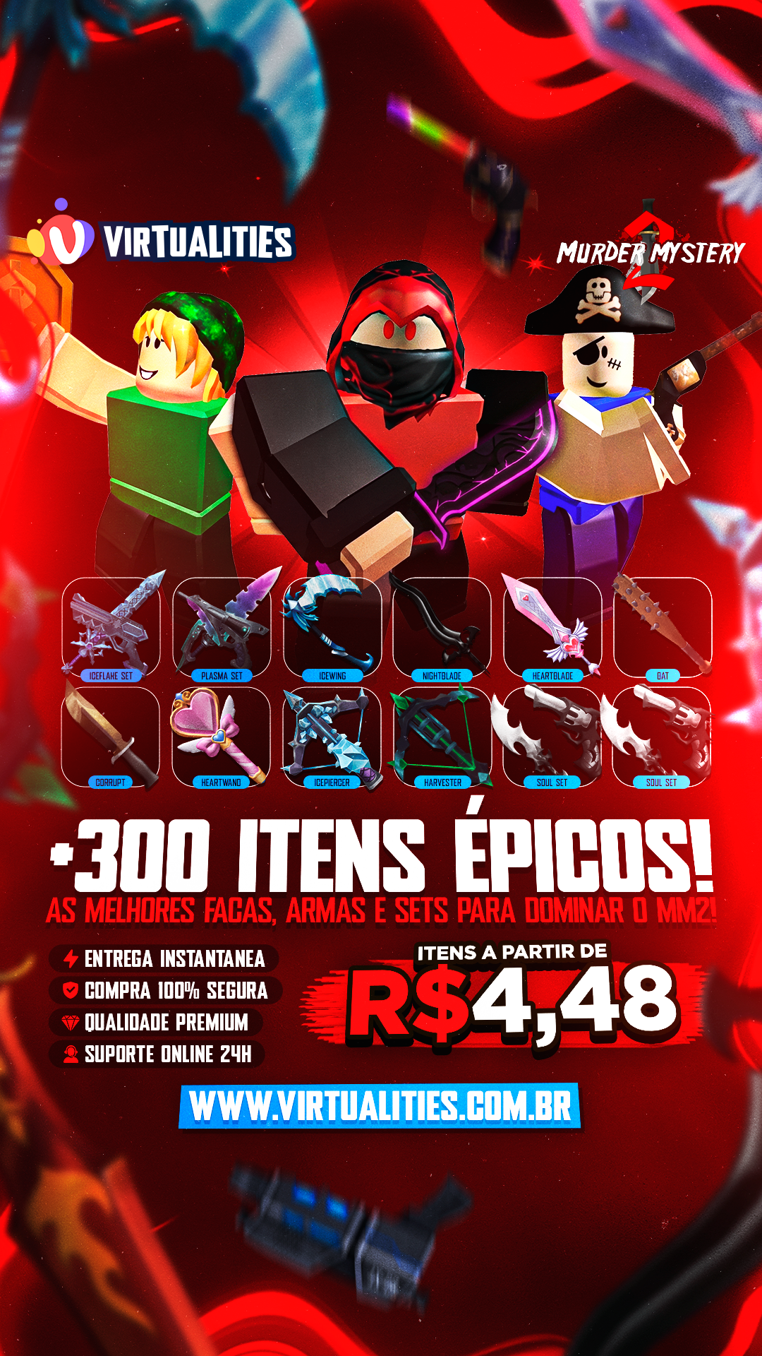 Virtualities BR Facebook ad: A partir de R$4,48