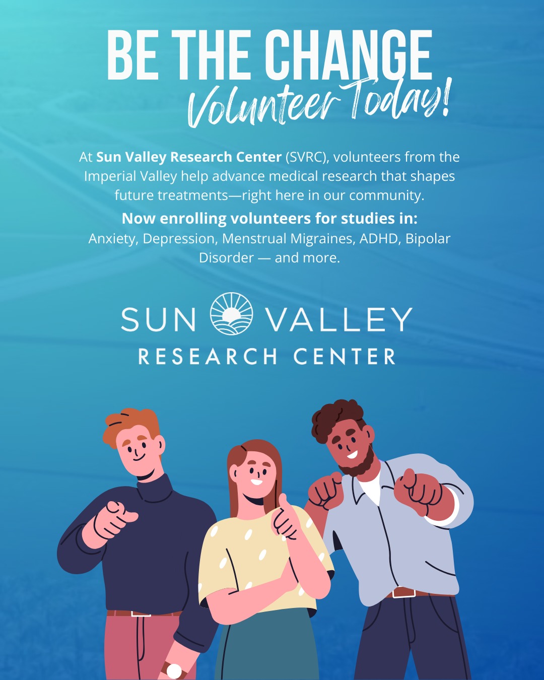 Sun Valley Research Center Facebook ad: Be the Change.
