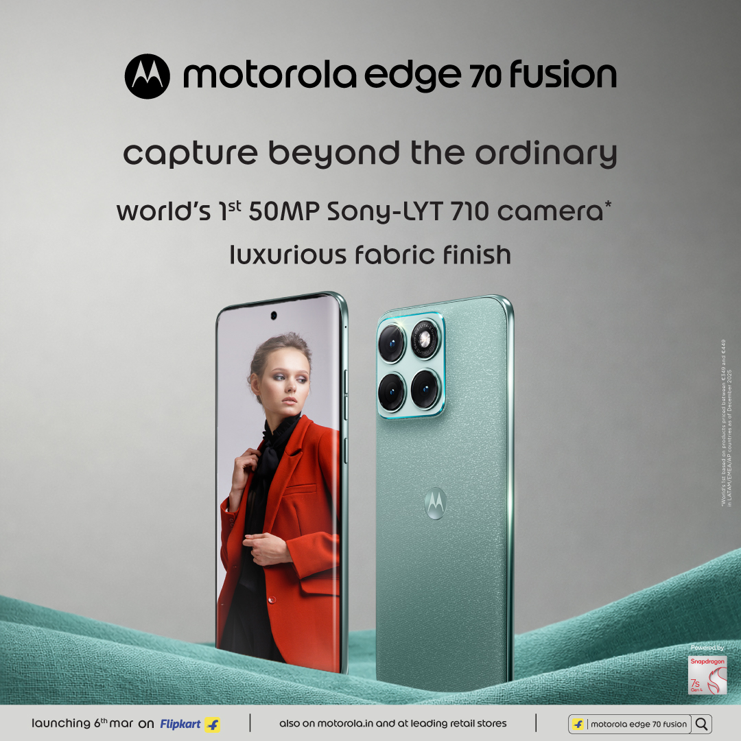 Motorola Facebook ad: Motorola Edge 70 Fusion | Launching 6th Mar