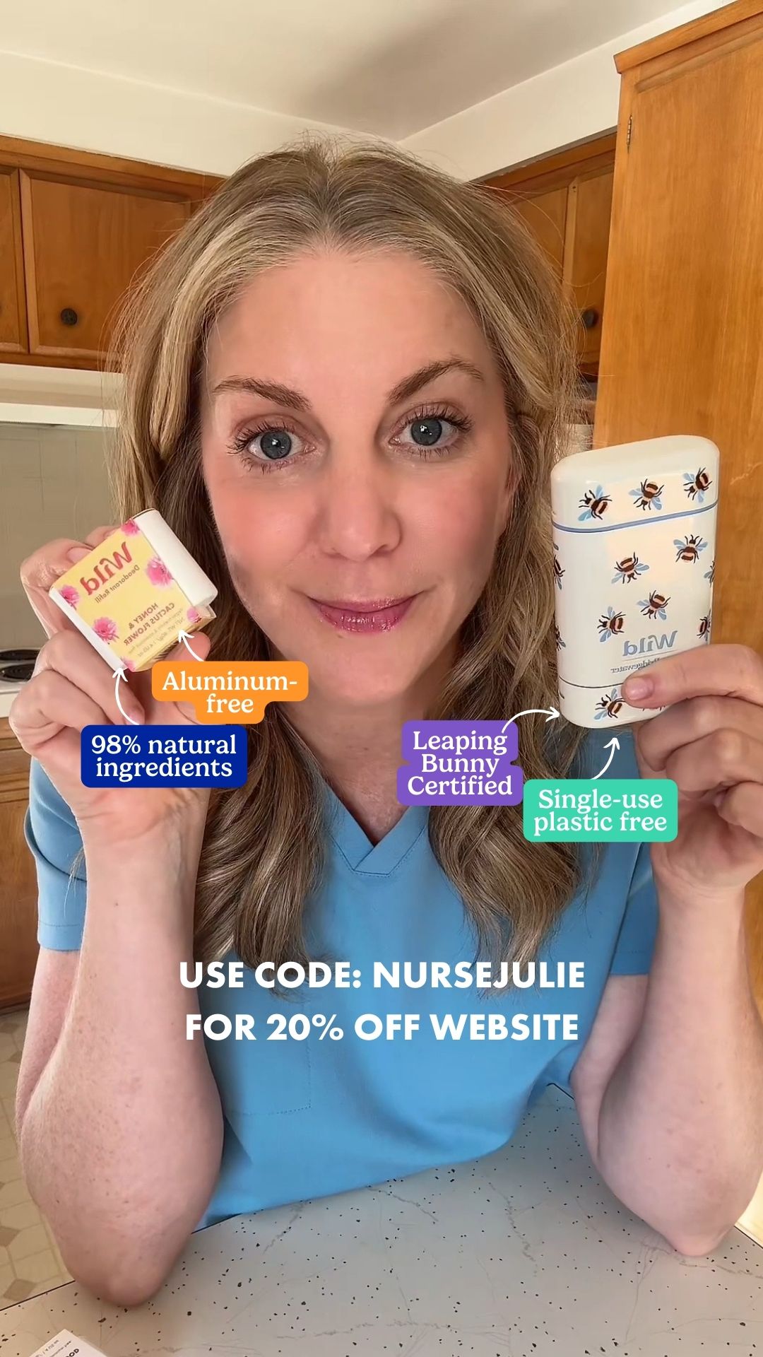 Wild Facebook ad: Get 20% off all Wild products with code NURSEJULIE