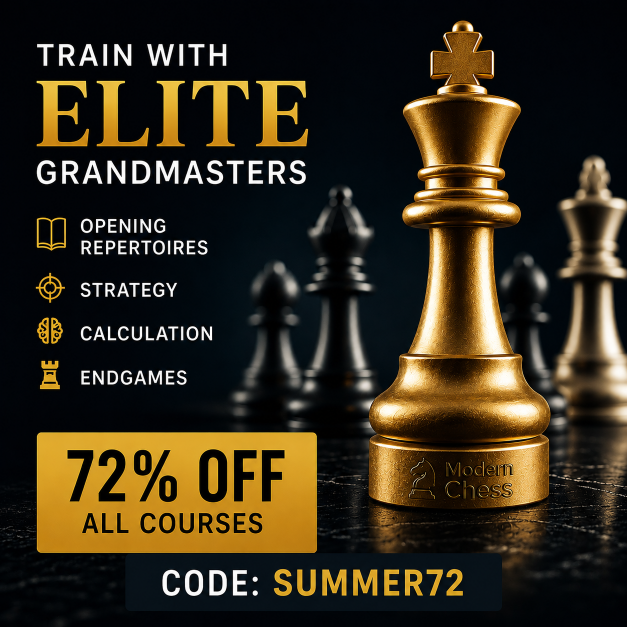 Modern chess Facebook ad: Learn from the Best This Summer