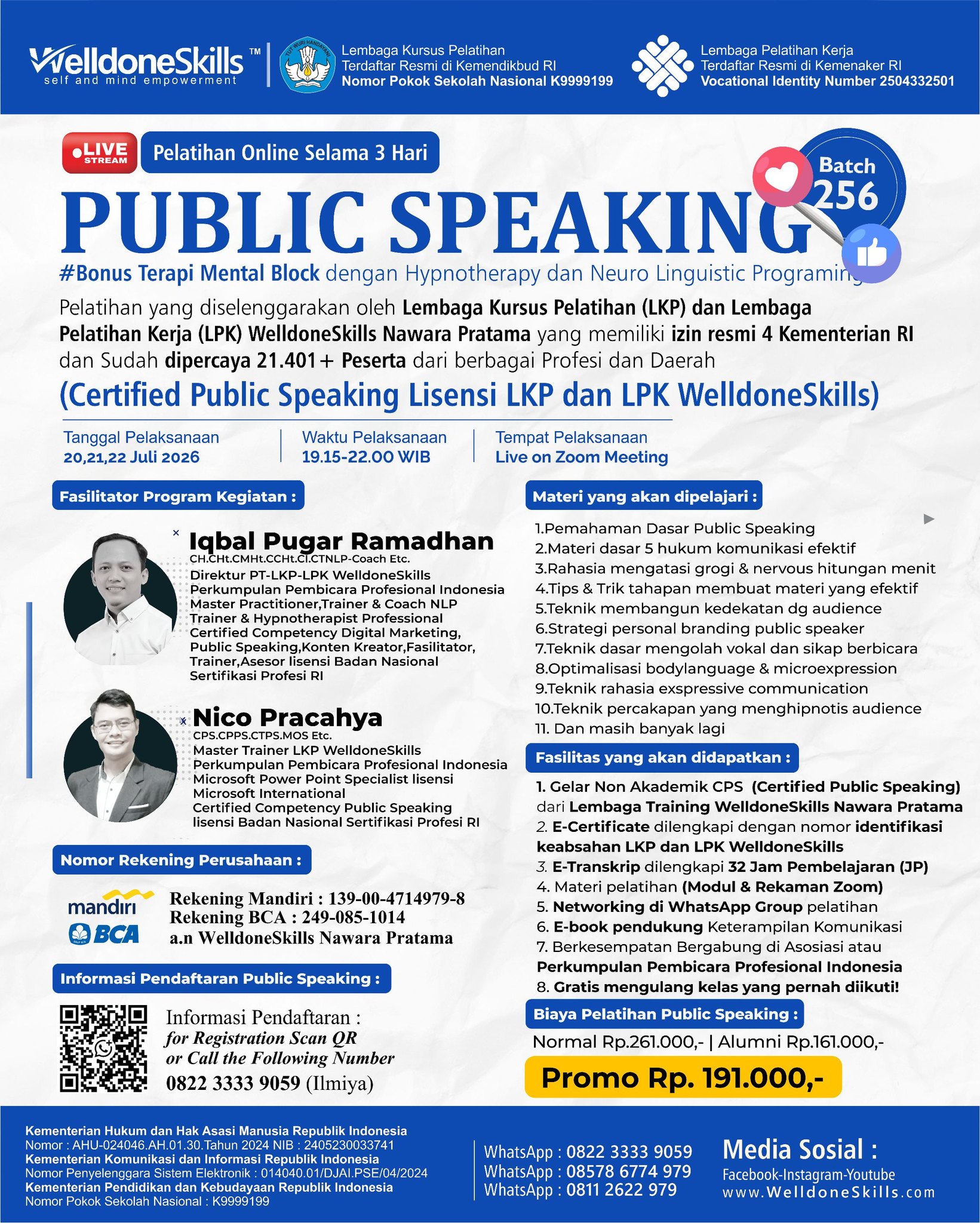 WelldoneSkills Facebook ad: DAFTAR SEKARANG PROMO TERBATAS