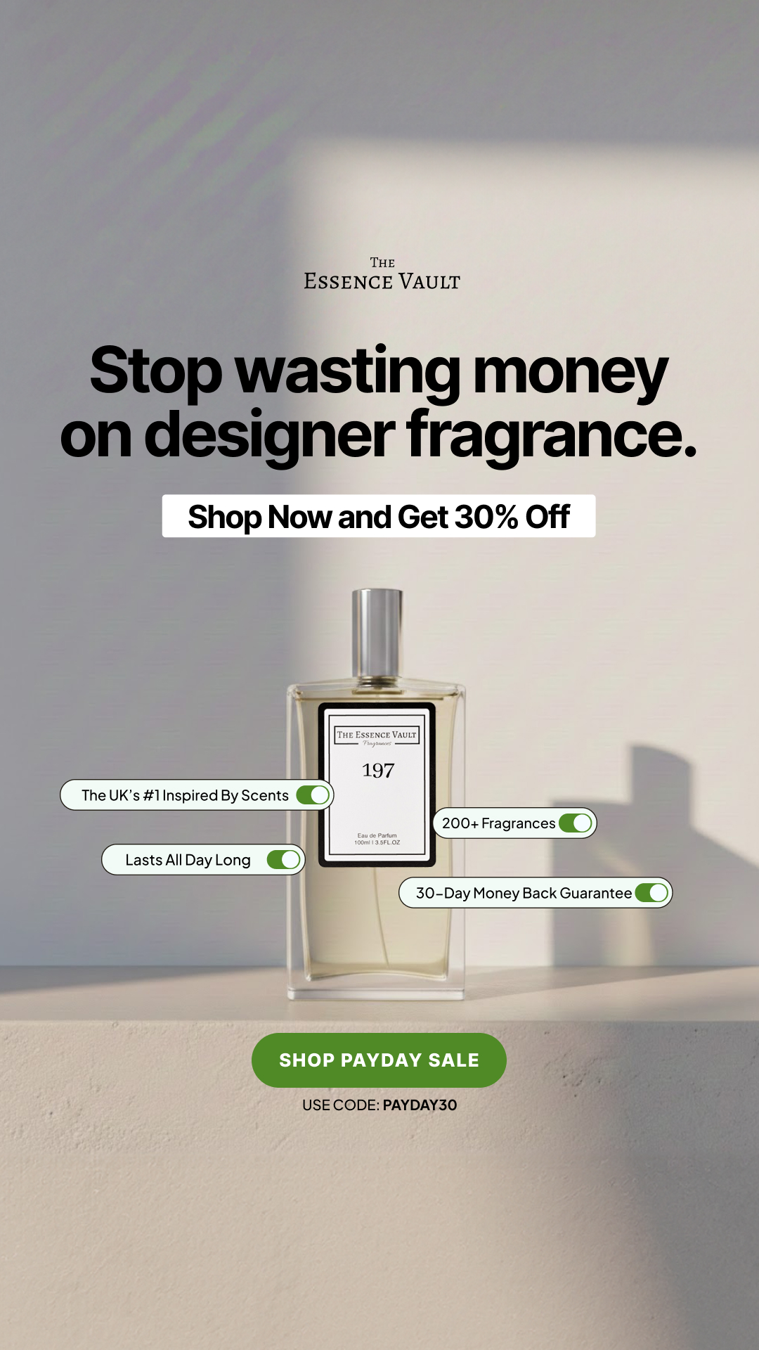The Essence Vault Facebook ad