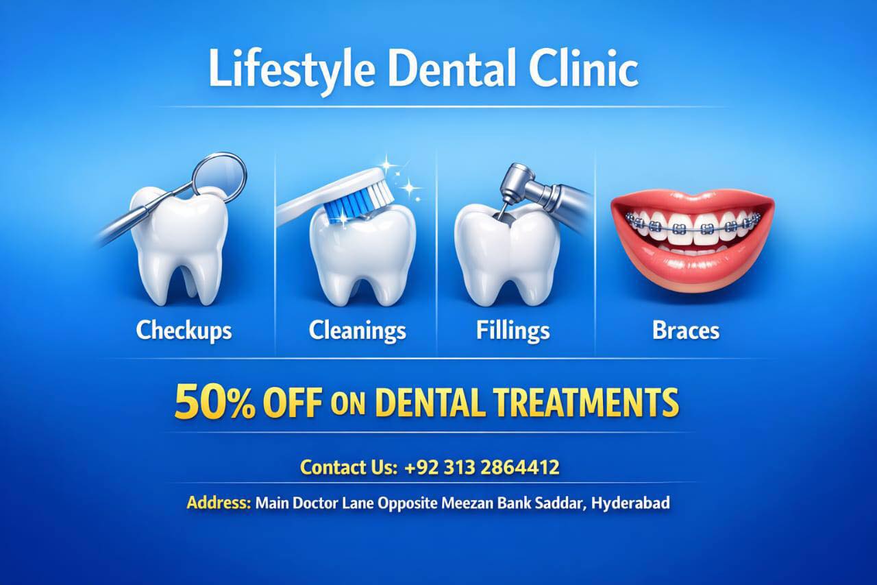 Lifestyle Dental Clinic Facebook ad: Looking for a Dentist in Hyderabad Sindh?