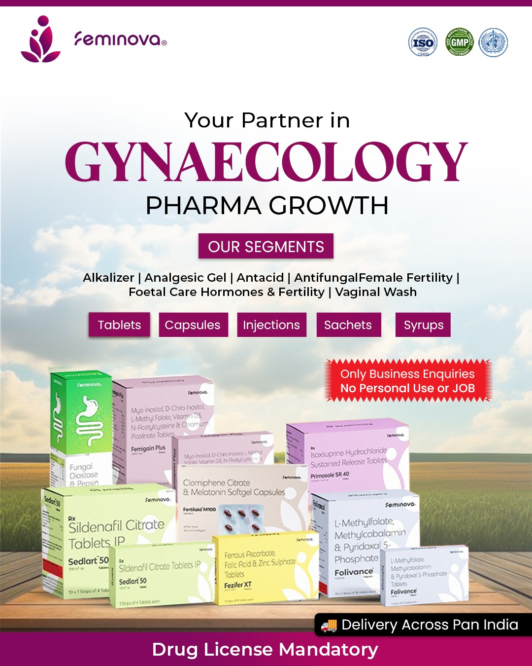 Feminova Facebook ad: 500+ Gynae & Fertility Products