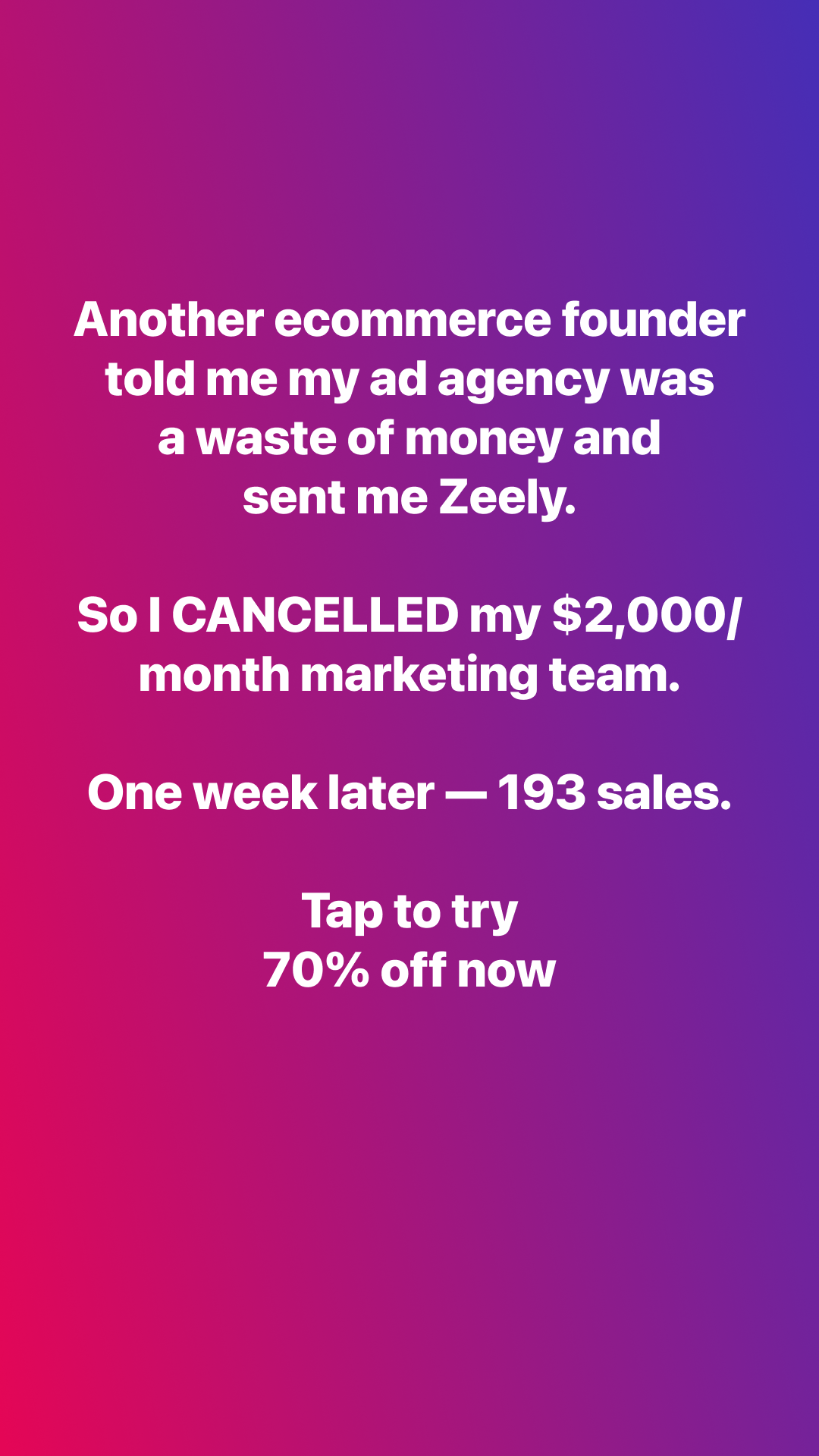 Zeely Facebook ad