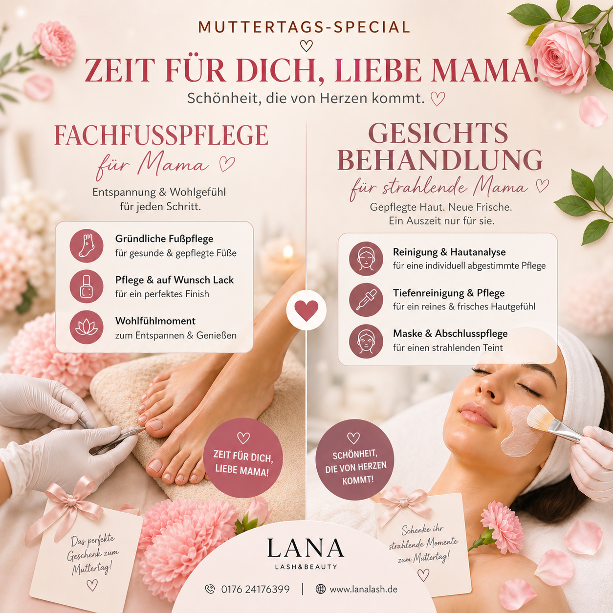 Lana Lash & Beauty Facebook ad: Muttertags-Special: 45€ sparen