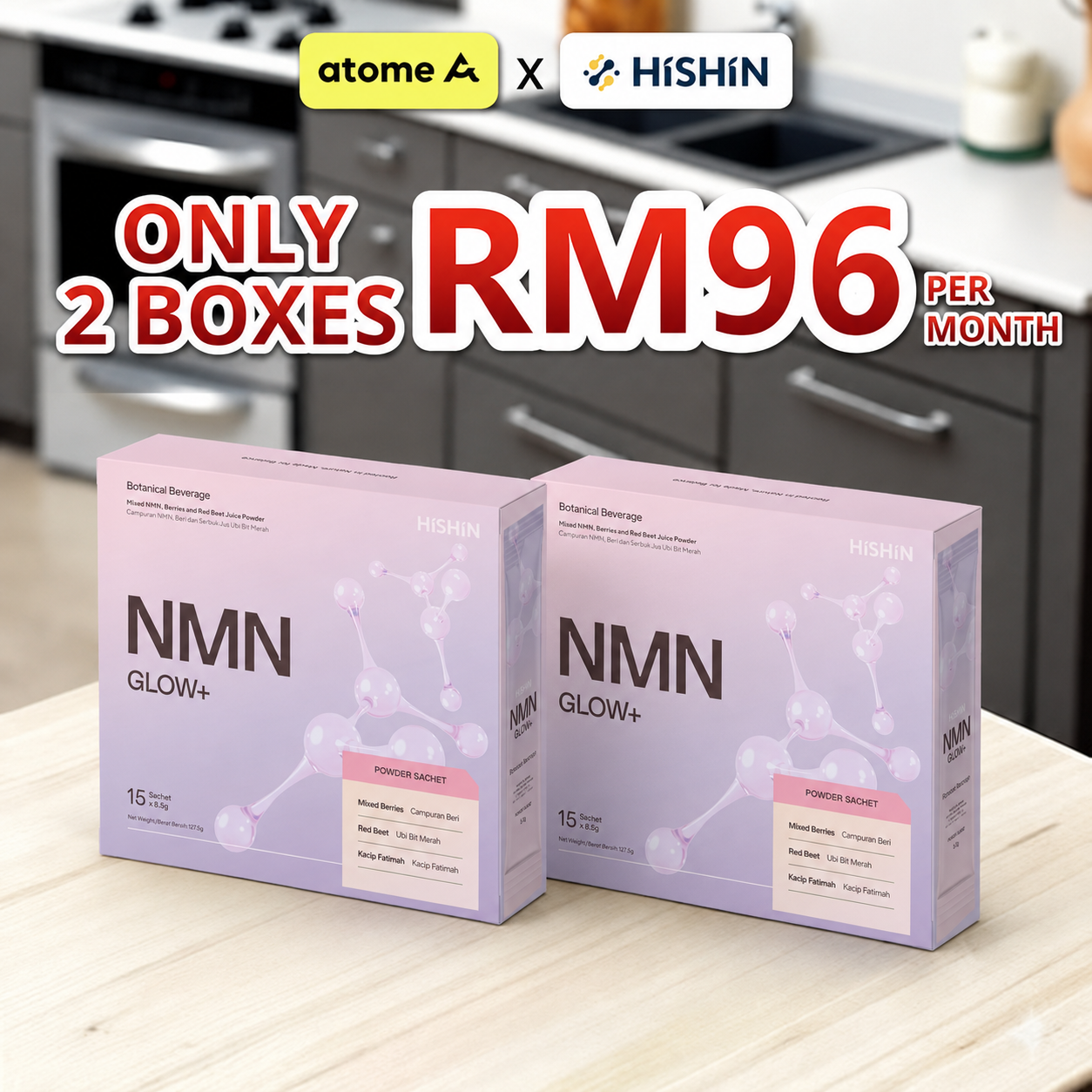 Hishin NMN Glow+ Facebook ad: Order now & get 50% OFF!