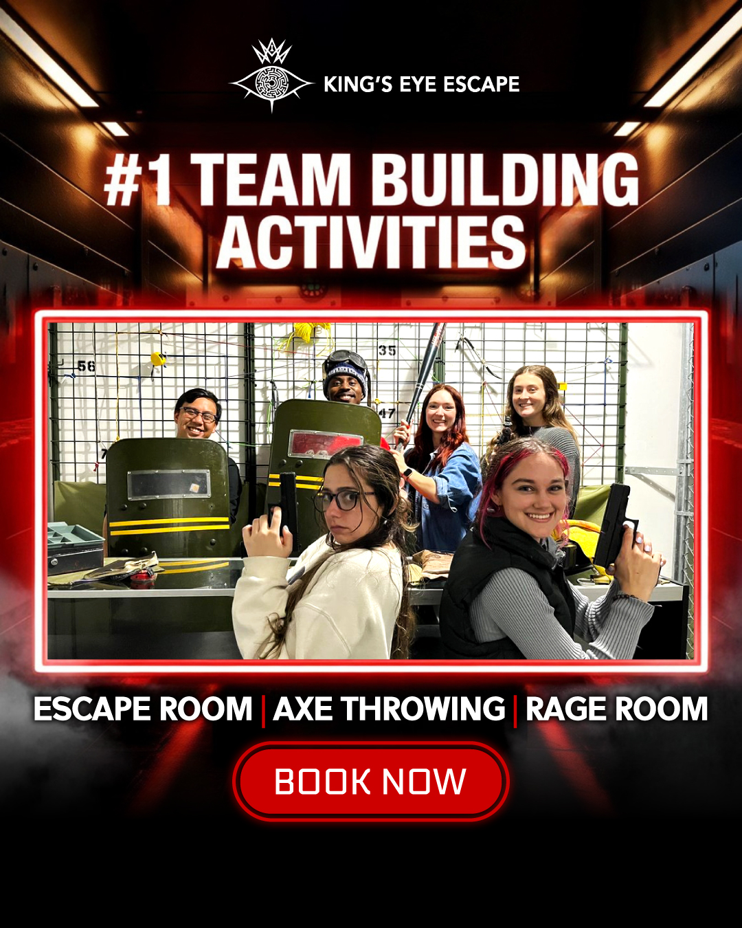 King's Eye Escape & Axe Facebook ad: Your Team Deserves Better