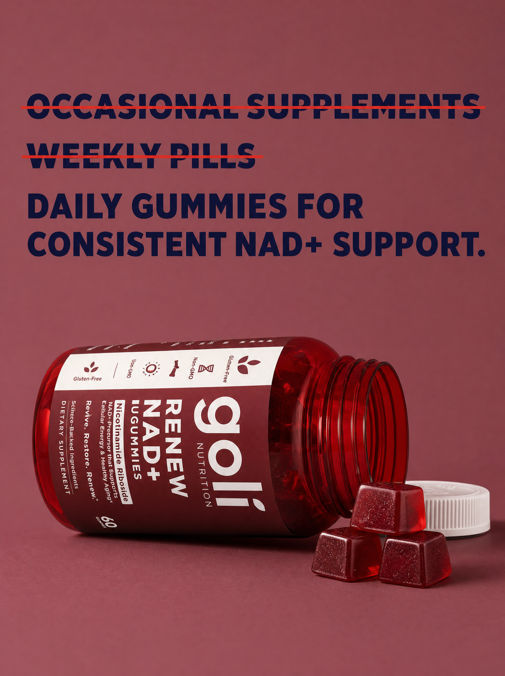 Goli Facebook ad: If You Never Finish A Supplement Bottle, Start Here