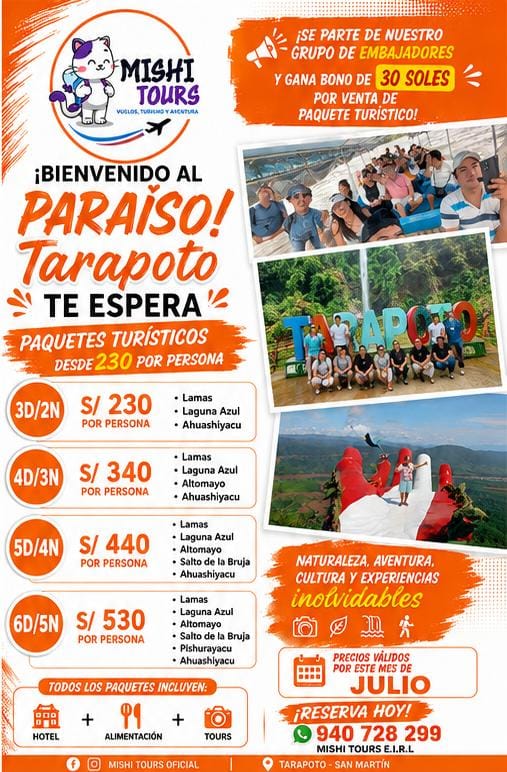 Mishi Tours TPP Facebook ad: REALIZA TU RESERVA