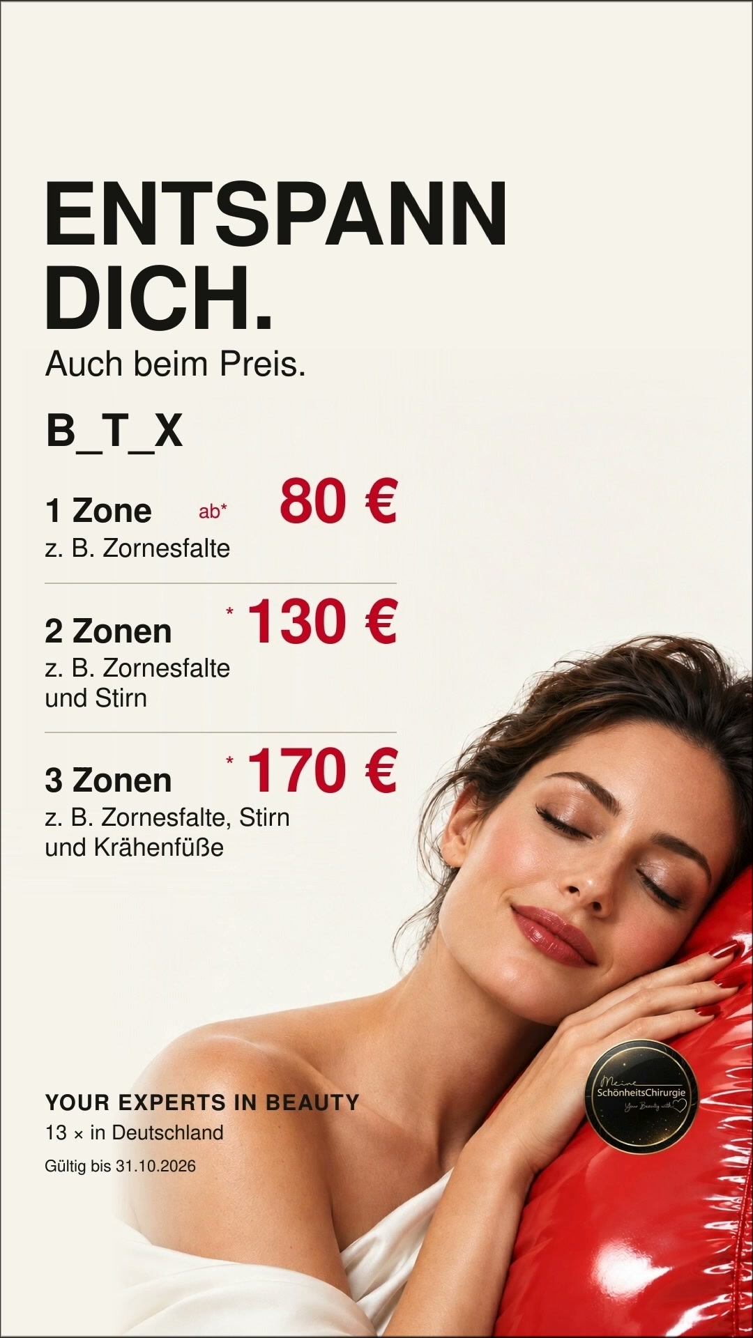 Meine Schönheitschirurgie Facebook ad: Onlinetermin
