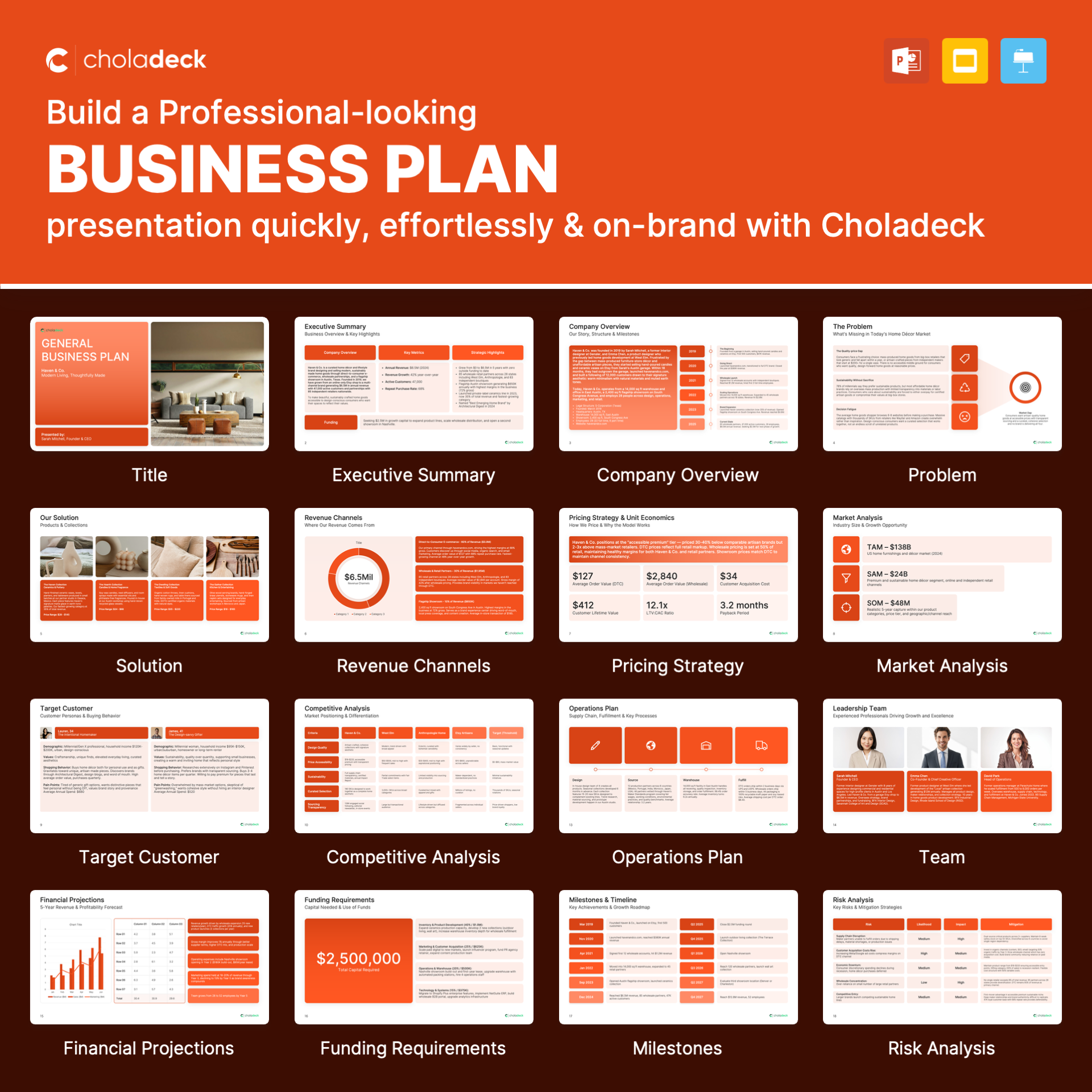 Choladeck Facebook ad: Imagine creating stunning Business Plan presentations in…
