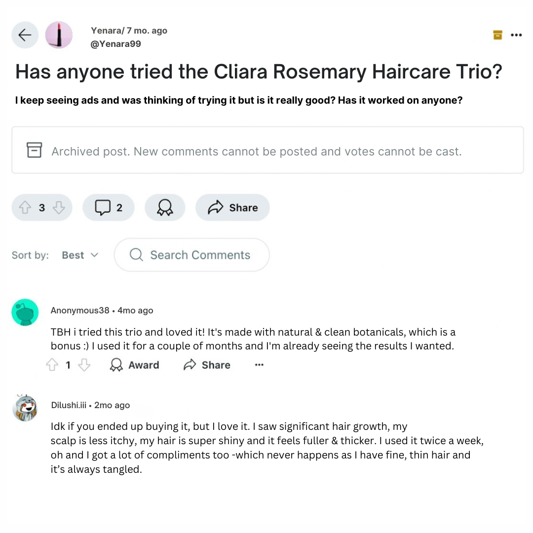 Cliárá Essential Oils Facebook ad: Complete Strengthening Trio