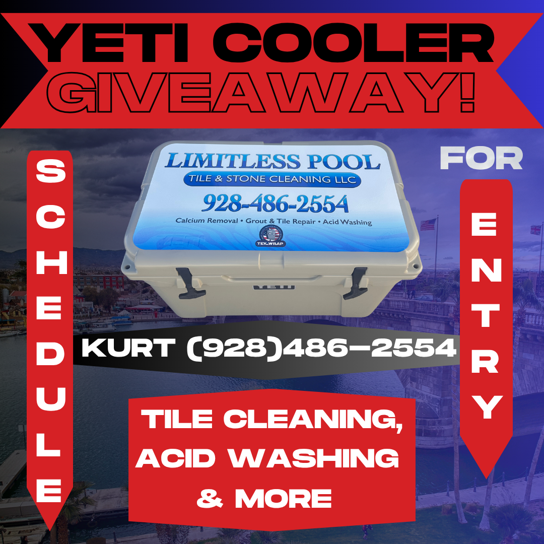 Limitless Pool Tile & Stone Cleaning Facebook ad: YETI COOLER GIVEAWAY MONTH