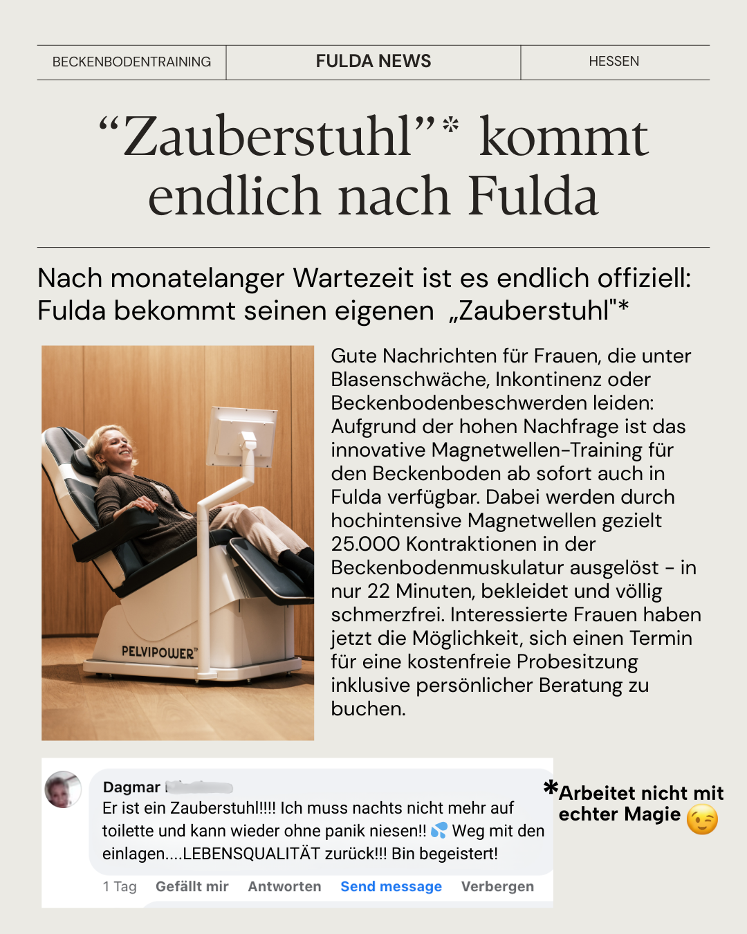 Beckenboden Behandlung Facebook ad