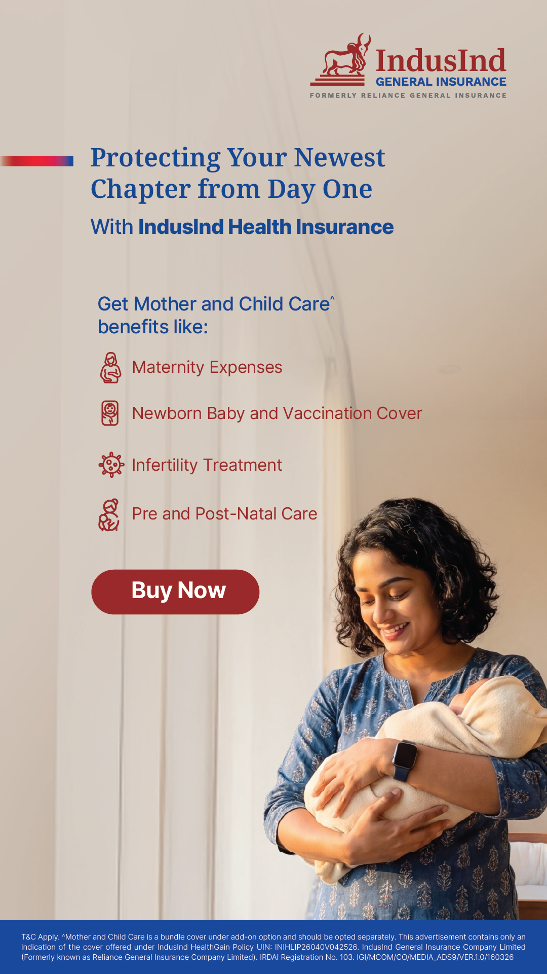 IndusInd Insurance Facebook ad from Jul 16, 2026
