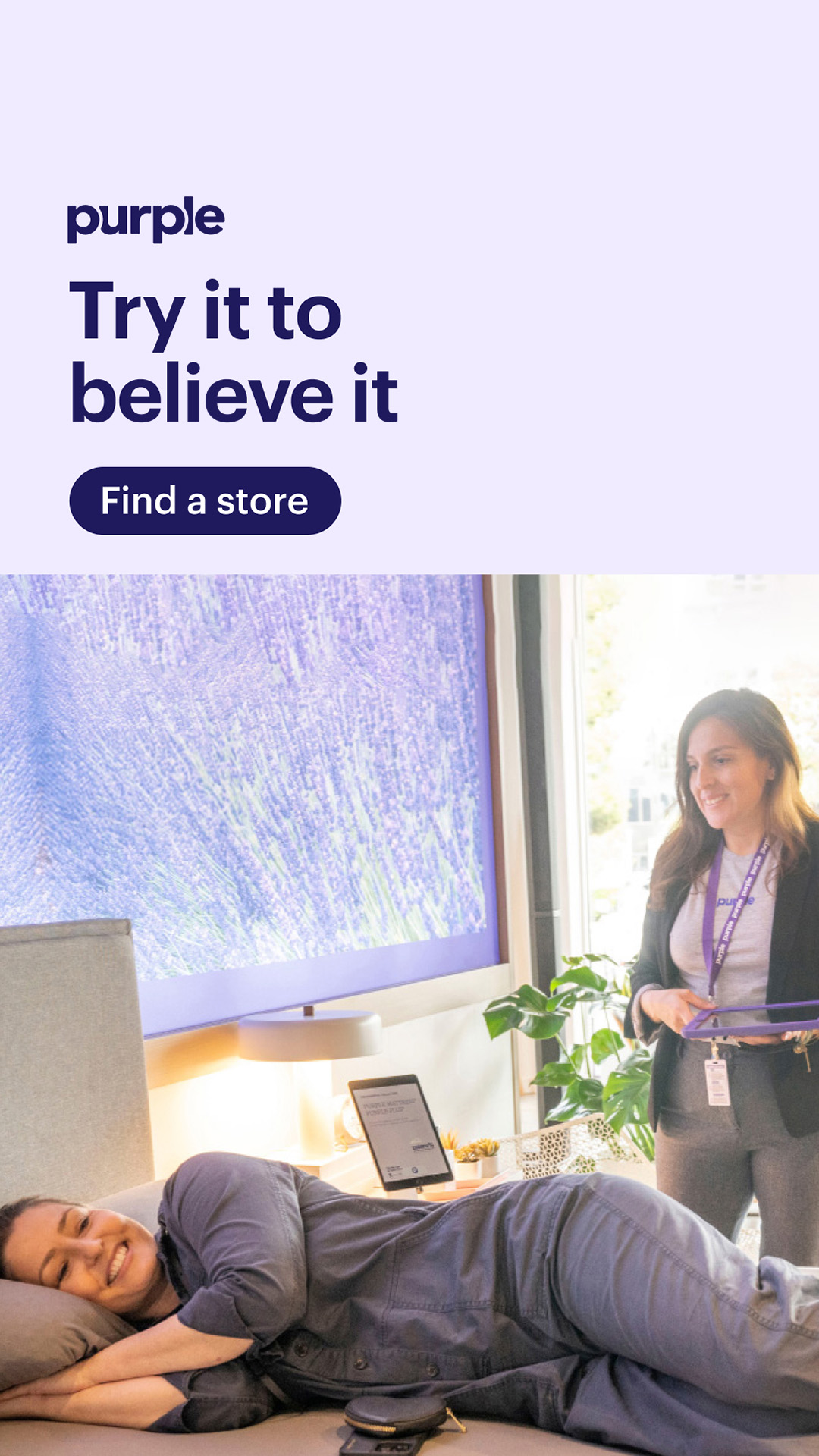 Purple Facebook ad