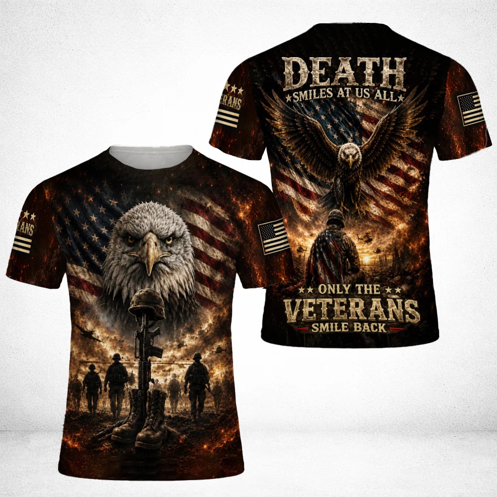 Veterans Us Lovers. Est 2024 Facebook ad: Death Smiles At Us All Only The Veterans Smile Back Eagle…