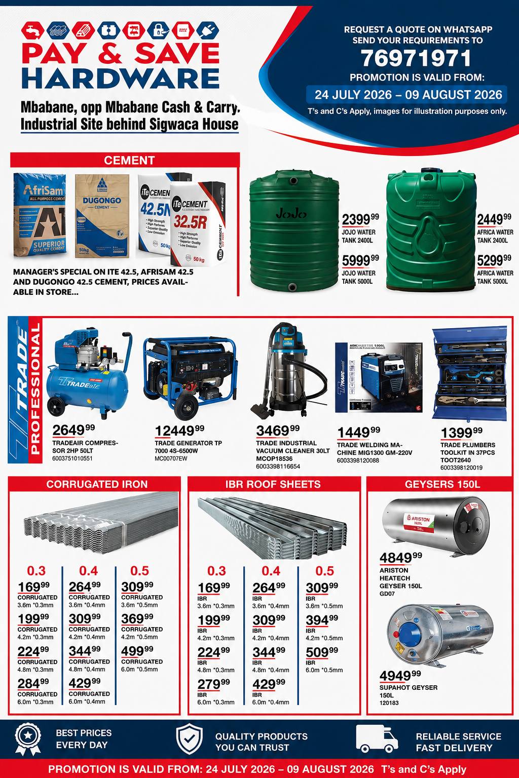 Pay n Save Hardware Facebook ad: NEW SPECIALS ARE HERE!