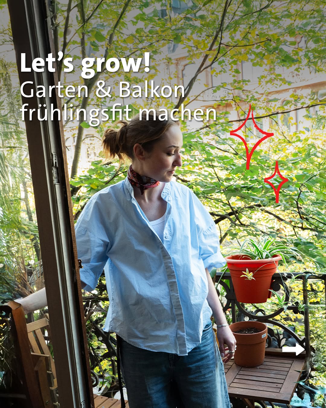 LBS Bausparen Facebook ad: Endlich wieder Garten und Balkon Saison!